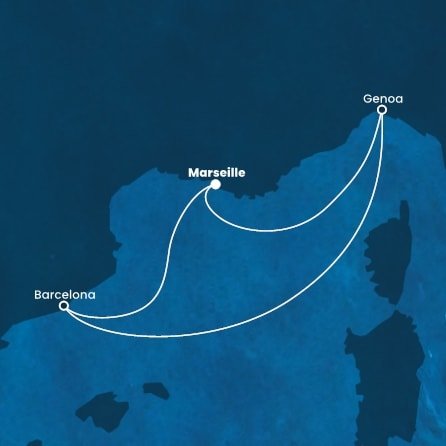 Francie, Itálie, Španělsko z Marseille na lodi Costa Favolosa