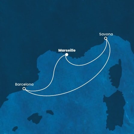 Francie, Itálie, Španělsko z Marseille na lodi Costa Pacifica