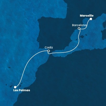 Francie, Španělsko z Marseille na lodi Costa Fortuna