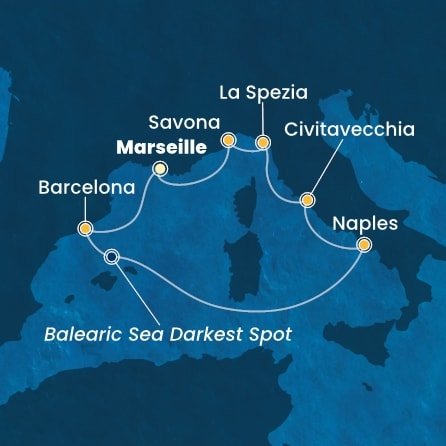 Francie, Španělsko, Itálie z Marseille na lodi Costa Toscana