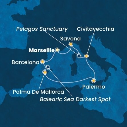 Francie, Španělsko, Itálie z Marseille na lodi Costa Toscana Francie, Španělsko, Itálie z Marseille na lodi Costa Toscana