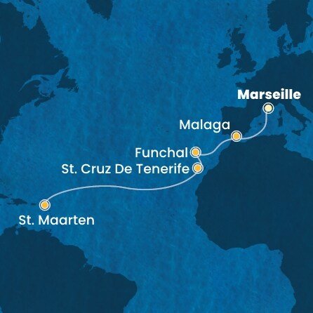 Francie, Španělsko, Portugalsko, Svatý Martin z Marseille na lodi Costa Fascinosa