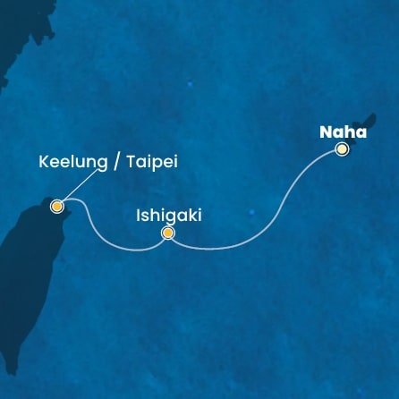 Japonsko, Tchaj-wan z Naha na lodi Costa Serena