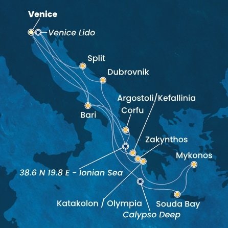 Itálie, Řecko, Chorvatsko na lodi Costa Deliziosa