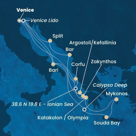 Itálie, Řecko, Černá Hora, Chorvatsko na lodi Costa Deliziosa
