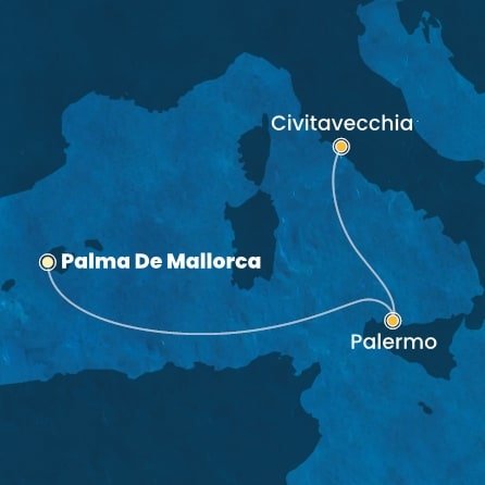 Španělsko, Itálie z Palma de Mallorca na lodi Costa Toscana