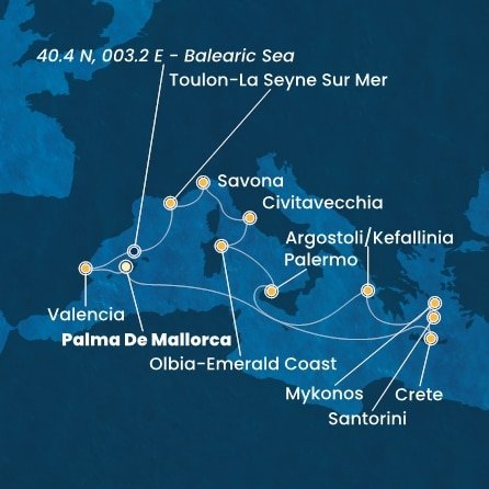 Španělsko, Řecko, Itálie, Francie z Palma de Mallorca na lodi Costa Pacifica