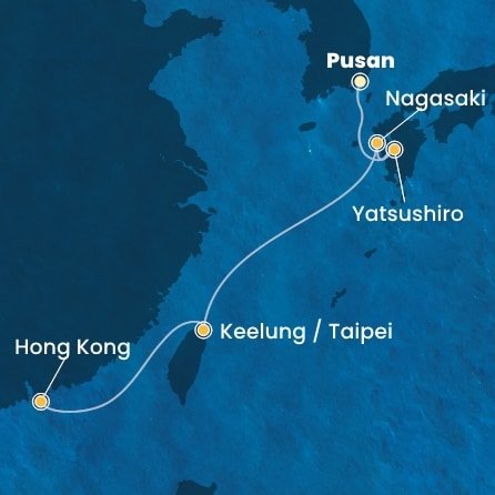 Jižní Korea, Japonsko, Tchaj-wan, Čína na lodi Costa Serena