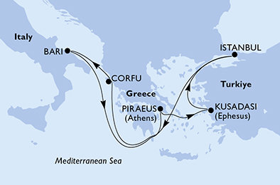 Turecko, Řecko, Itálie z Istanbulu na lodi MSC Orchestra