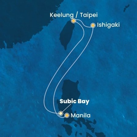 Filipíny, Tchaj-wan, Japonsko ze Subic Bay na lodi Costa Serena