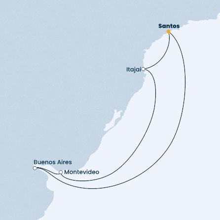 Brazílie, Uruguay, Argentina ze Santosu na lodi Costa Favolosa