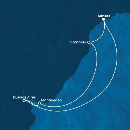 Brazílie, Uruguay, Argentina ze Santosu na lodi Costa Favolosa