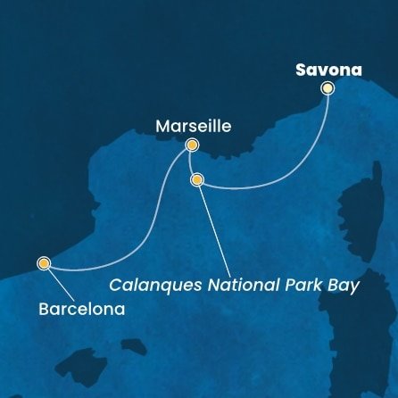 Itálie, Francie, Španělsko ze Savony na lodi Costa Toscana