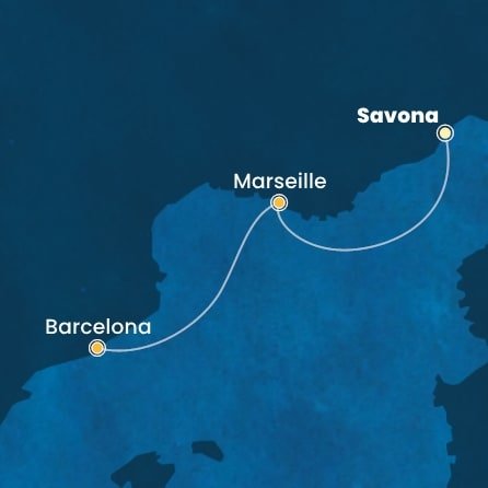 Itálie, Francie, Španělsko ze Savony na lodi Costa Toscana