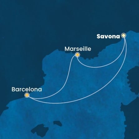 Itálie, Španělsko, Francie ze Savony na lodi Costa Fascinosa