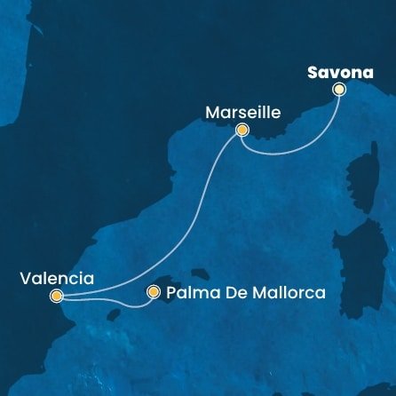 Itálie, Francie, Španělsko ze Savony na lodi Costa Pacifica