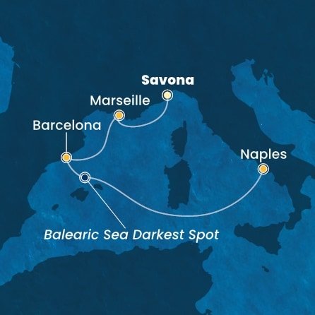 Itálie, Francie, Španělsko ze Savony na lodi Costa Toscana