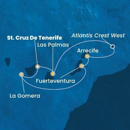 Španělsko,  z Tenerife na lodi Costa Fortuna
