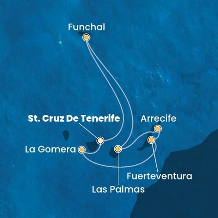 Španělsko, Portugalsko z Tenerife na lodi Costa Fortuna