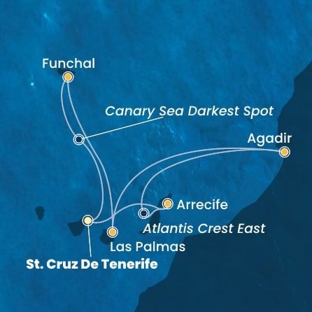 Španělsko, , Maroko, Portugalsko z Tenerife na lodi Costa Fortuna