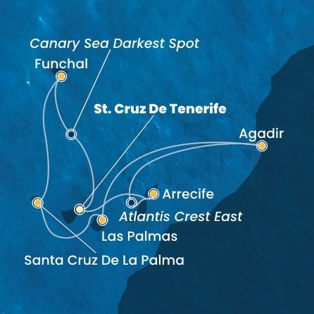 Španělsko, , Maroko, Portugalsko z Tenerife na lodi Costa Fortuna