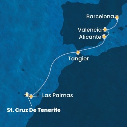 Španělsko, Maroko z Tenerife na lodi Costa Toscana