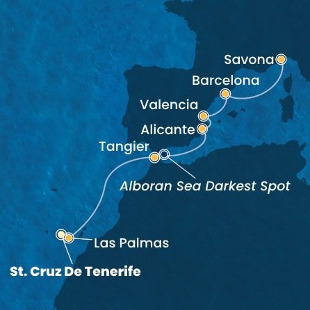 Španělsko, Maroko, Itálie z Tenerife na lodi Costa Toscana