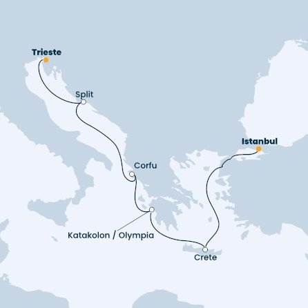 Itálie, Chorvatsko, Řecko, Turecko na lodi Costa Deliziosa