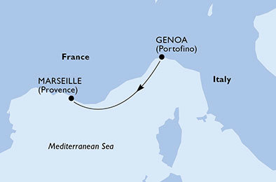 Francie, Itálie z Janova na lodi MSC Armonia