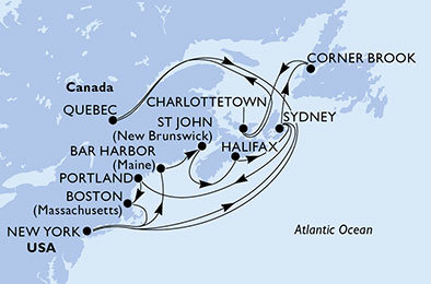USA, Kanada z New Yorku na lodi MSC Meraviglia