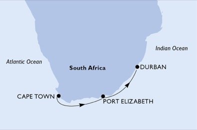 Jihoafrická republika z Kapského Města na lodi MSC Orchestra