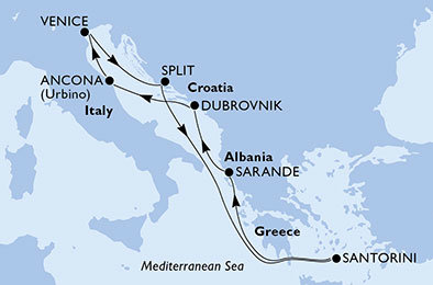 Itálie, Chorvatsko, Řecko, Albánie z Ancony na lodi MSC Sinfonia