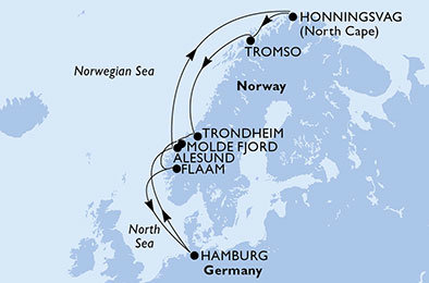 Německo, Norsko z Hamburku na lodi MSC Preziosa
