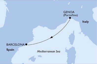 Itálie, Španělsko z Janova na lodi MSC World Europa