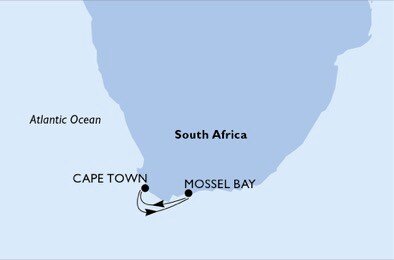 Jihoafrická republika,  z Kapského Města na lodi MSC Sinfonia