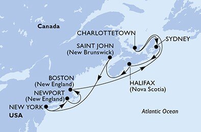 USA - Východní pobřeží, Kanada z New Yorku na lodi MSC Meraviglia