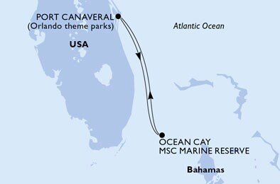 USA, Bahamy z Port Canaveralu na lodi MSC Seaside