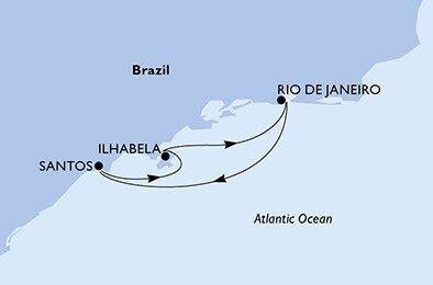 Brazílie z Rio de Janeira na lodi MSC Seaview