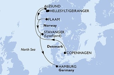Dánsko, Norsko, Německo z Kodaně na lodi MSC Euribia