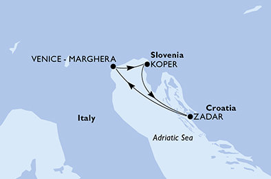 Itálie, Slovinsko, Chorvatsko z Benátek na lodi MSC Armonia