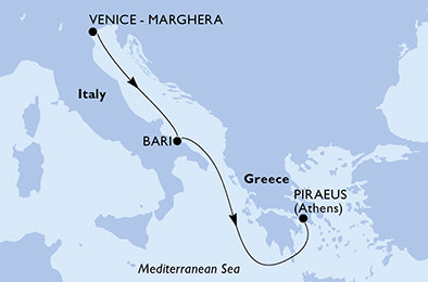 Itálie, Řecko z Benátek na lodi MSC Sinfonia