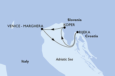 Itálie, Chorvatsko, Slovinsko na lodi MSC Opera