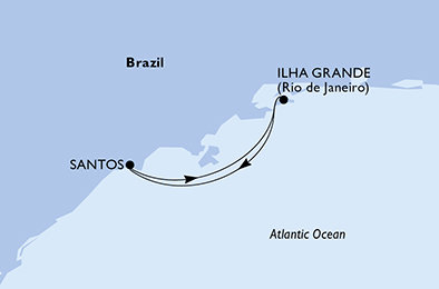 Brazílie ze Santosu na lodi MSC Sinfonia