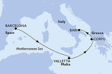 Španělsko, Malta, Řecko, Itálie z Barcelony na lodi MSC Fantasia Španělsko, Malta, Řecko, Itálie z Barcelony na lodi MSC Fantasia