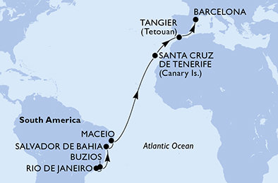 Brazílie, Španělsko, Maroko z Rio de Janeira na lodi MSC Virtuosa Brazílie, Španělsko, Maroko z Rio de Janeira na lodi MSC Virtuosa