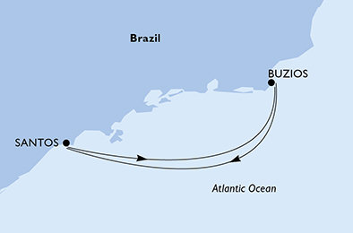 Brazílie ze Santosu na lodi MSC Musica