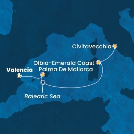Španělsko, Itálie z Valencie na lodi Costa Pacifica