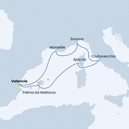 Španělsko, Francie, Itálie z Valencie na lodi Costa Diadema