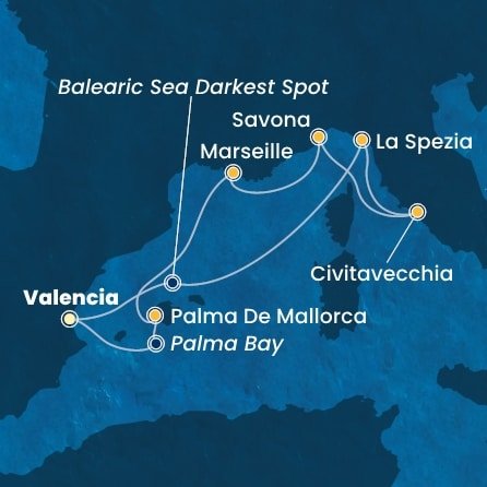 Španělsko, Itálie, Francie z Valencie na lodi Costa Pacifica