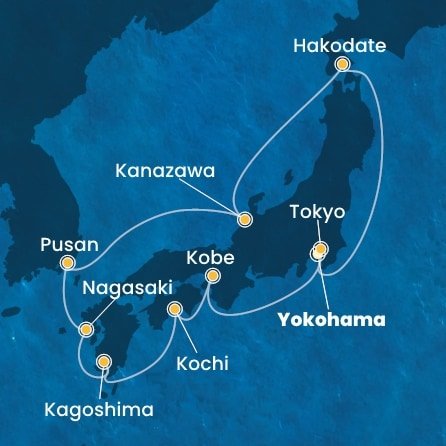 Japonsko, Jižní Korea z Yokohami na lodi Costa Serena